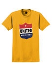 United Air Lines T-Shirt - Vintage Star Shield Bag Sticker - Gold