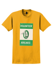 Volunteer Airlines T-Shirt - Vintage VA Badge Bag Sticker - Gold