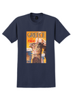 Fly TWA Greece T-Shirt - David Klein Corinthian Column Poster - Navy