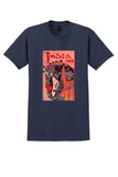 Fly TWA Jets India T-Shirt - David Klein Pink Elephant Poster - Navy