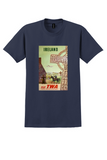 Fly TWA Ireland T-Shirt - Simon Greco Celtic Cross Poster - Navy