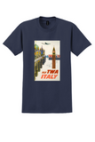 Fly TWA Italy T-Shirt - Vintage Venice St. Mark's Poster - Navy