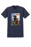 Fly TWA Paris T-Shirt - Simon Greco Dress Form Poster - Navy