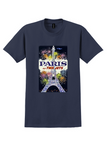 Fly TWA Jets Paris T-Shirt - David Klein Eiffel Tower Poster - Navy