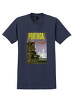 Fly TWA Portugal T-Shirt - David Klein Lisbon Poster - Navy