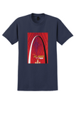 Fly TWA St. Louis T-Shirt - David Klein Gateway Arch Poster - Navy