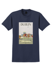 Aer Lingus Dublin T-Shirt - Vintage Dublin Quayside Poster - Navy