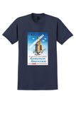 Aerolineas Argentinas Buenos Aires T-Shirt - Vintage Skyscraper Poster - Navy