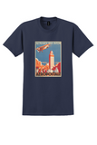 Aeropostale Morocco T-Shirt - Vintage Au Maroc Par Avion Poster - Navy
