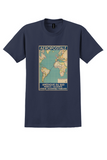 Aeropostale South America T-Shirt - Vintage Route Map Poster - Navy