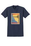 Aerovias Peruanas T-Shirt - Vintage Peru Route Map Poster - Navy