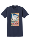 Air France North America T-Shirt - Arnoux Skyscrapers Poster - Navy