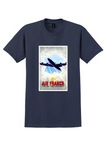 Air France Towards New Skies T-Shirt - Vintage Light Sky Poster - Navy