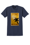 Air France Marseille Algiers T-Shirt - Vintage Palm Tree Poster - Navy