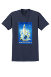 Air France North Africa T-Shirt - Villemot Minaret Poster - Navy