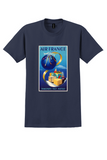 Air France Cargo T-Shirt - Dehedin Globe and Parcels Poster - Navy