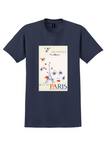 Air France Paris T-Shirt - Vintage Starry Eiffel Tower Poster - Navy