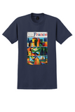 Air France France T-Shirt - Vintage Cubist Village Poster - Navy