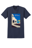 Air France Greece T-Shirt - Vintage Cycladic House Poster - Navy
