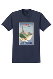 Air France Paris T-Shirt - Vintage Eiffel Tower Sketch Poster - Navy