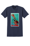 Air France Paris London T-Shirt - Vintage 75 Minutes Poster - Navy