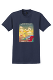 Air France Tokyo T-Shirt - Vintage Cherry Blossom Pagoda Poster - Navy