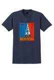 American Airlines Boston T-Shirt - Vintage Church Steeple Poster - Navy