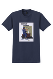 American Airlines East Coast T-Shirt - Kauffer Sea Captain Poster - Navy