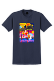 American Airlines Los Angeles T-Shirt - Vintage Rainbow Palms Poster - Navy