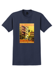 American Airlines Los Angeles T-Shirt - Vintage Old Street Poster - Navy