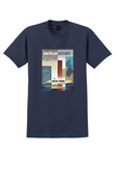 American Airlines New York T-Shirt - Vintage Skyscraper Blocks Poster - Navy