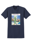 American Airlines New York T-Shirt - Vintage Statue of Liberty Poster - Navy