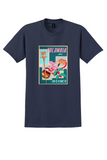 Avianca Colombia T-Shirt - Vintage Orchids and Gold Poster - Navy