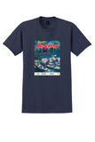 BOAC Hong Kong T-Shirt - Vintage Junks Harbour Poster - Navy