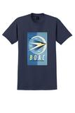 BOAC Speedbird T-Shirt - Vintage Small World Globe Poster - Navy