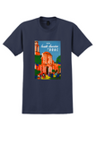 BOAC South America T-Shirt - Vintage Baroque Church Poster - Navy