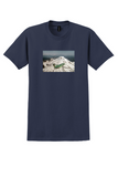 Braniff 727 T-Shirt - Vintage Snowy Mountains Poster - Navy