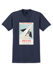 British Airways Paris-London T-Shirt - Vintage Wing Poster - Navy