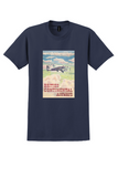 British Continental Airways T-Shirt - Vintage Biplane Poster - Navy