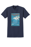 British Continental Airways T-Shirt - Vintage Way to the Continent Poster - Navy