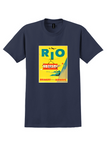 Braniff Rio T-Shirt - Vintage Sugarloaf Cable Car Poster - Navy
