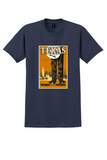 Braniff Texas T-Shirt - Vintage Cowboy Boots Poster - Navy