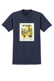 Delta Arizona T-Shirt - Vintage Cowboys and Cactus Poster - Navy