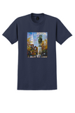 Delta Boston T-Shirt - Vintage Painterly Statue Poster - Navy