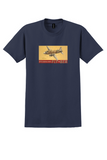 BEA British European Airways T-Shirt - Vintage Fly BEA Gold Poster - Navy