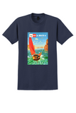 BEA Malta T-Shirt - Vintage Valletta Harbour Poster - Navy