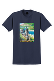 Delta Germany T-Shirt - Vintage Rhine Castle Poster - Navy