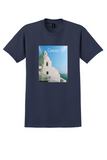 Delta Greece T-Shirt - Vintage White Chapel Poster - Navy
