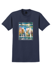 Delta Miami T-Shirt - Vintage Hotels and Sailboats Poster - Navy