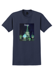 Delta Russia T-Shirt - Vintage St. Basil's Cathedral Poster - Navy